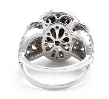 Load image into Gallery viewer, 7.25 Carats Exquisite Natural Blue Sapphire and Diamond 14K Solid White Gold Ring