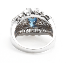 Load image into Gallery viewer, 3.46 Carats Exquisite Natural Blue Sapphire and Diamond 18K Solid White Gold Ring
