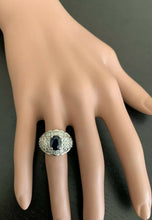 Load image into Gallery viewer, 3.46 Carats Exquisite Natural Blue Sapphire and Diamond 18K Solid White Gold Ring
