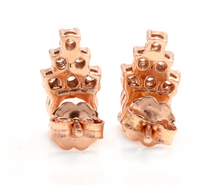 Load image into Gallery viewer, Exquisite 2.30 Carats Natural Morganite and Diamond 14K Solid Rose Gold Stud Earrings