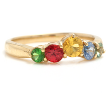 Load image into Gallery viewer, 1.00 Carats Exquisite Natural Multi-Color Sapphire 14K Solid Yellow Gold Ring