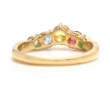 Load image into Gallery viewer, 1.00 Carats Exquisite Natural Multi-Color Sapphire 14K Solid Yellow Gold Ring