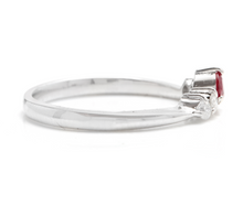 Load image into Gallery viewer, Impressive Natural Untreated Ruby and Natural Diamond 14K White Gold Ring