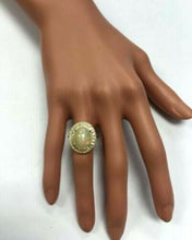 Load image into Gallery viewer, 5.10 Carats Natural Impressive Ethiopian Opal and Diamond 14K Solid Yellow Gold Ring