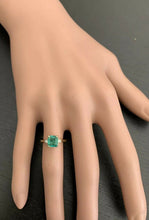 Load image into Gallery viewer, 1.08 Carats Natural Emerald and Diamond 14K Solid Yellow Gold Ring