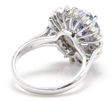 Load image into Gallery viewer, 6.35 Carats Natural Very Nice Looking Tanzanite and Diamond 14K Solid White Gold Ring