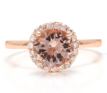 Load image into Gallery viewer, 2.00 Carats Natural Morganite and Diamond 14K Solid Rose Gold Ring