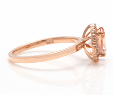 Load image into Gallery viewer, 2.00 Carats Natural Morganite and Diamond 14K Solid Rose Gold Ring