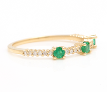 Load image into Gallery viewer, 0.45 Carats Natural Emerald and Diamond 14K Solid Yellow Gold Ring