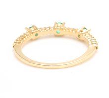 Load image into Gallery viewer, 0.45 Carats Natural Emerald and Diamond 14K Solid Yellow Gold Ring