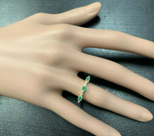 Load image into Gallery viewer, 0.45 Carats Natural Emerald and Diamond 14K Solid Yellow Gold Ring
