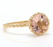 Load image into Gallery viewer, 2.00 Carats Exquisite Natural Morganite 14K Solid Yellow Gold Ring