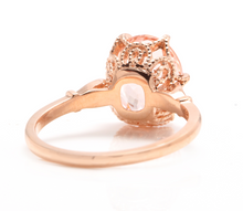 Load image into Gallery viewer, 3.60 Carats Natural Morganite and Diamond 14K Solid Rose Gold Ring