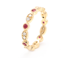 Load image into Gallery viewer, Impressive Natural Untreated Ruby and Natural Diamond 14K White Gold Ring