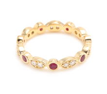 Load image into Gallery viewer, Impressive Natural Untreated Ruby and Natural Diamond 14K White Gold Ring