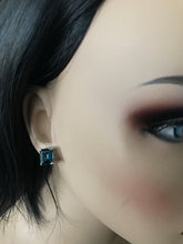 Load image into Gallery viewer, Exquisite Top Quality 7.45 Carats Natural London Blue Topaz 14K Solid White Gold Stud Earrings