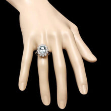 Load image into Gallery viewer, 4.15 Carats Natural Aquamarine and Diamond 14K Solid White Gold Ring