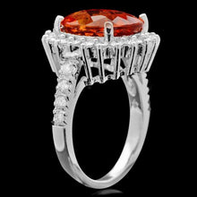 Load image into Gallery viewer, 7.15 Carats Natural Citrine and Diamond 14K Solid White Gold Ring