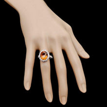 Load image into Gallery viewer, 7.15 Carats Natural Citrine and Diamond 14K Solid White Gold Ring