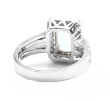 Load image into Gallery viewer, 2.60 Carats Natural Aquamarine and Diamond 14K Solid White Gold Ring