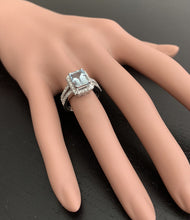Load image into Gallery viewer, 2.60 Carats Natural Aquamarine and Diamond 14K Solid White Gold Ring