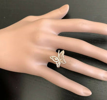 Load image into Gallery viewer, 0.70Ct Splendid Natural Diamond 14K Solid White Gold Butterfly Ring
