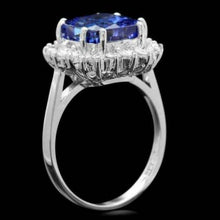 Load image into Gallery viewer, 5.20 Carats Natural Very Nice Looking Tanzanite and Diamond 14K Solid White Gold Ring