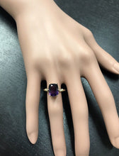 Load image into Gallery viewer, 3.38 Carats Natural Amethyst and Diamond 14K Solid Yellow Gold Ring