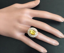 Load image into Gallery viewer, 4.70 Carats Impressive Natural Yellow Beryl and Diamond 14K Solid Rose Gold Ring