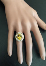 Load image into Gallery viewer, 4.70 Carats Impressive Natural Yellow Beryl and Diamond 14K Solid Rose Gold Ring