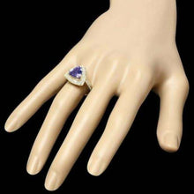 Load image into Gallery viewer, 4.00 Carats Natural Very Nice Looking Tanzanite and Diamond 14K Solid Yellow Gold Ring