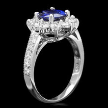 Load image into Gallery viewer, 2.80 Carats Natural Sapphire and Diamond 14K Solid White Gold Ring