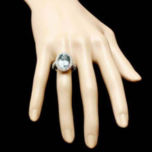 Load image into Gallery viewer, 8.65 Carats Natural Impressive Natural Aquamarine and Diamond 14K White Gold Ring
