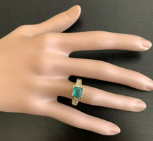 Load image into Gallery viewer, 2.60 Carats Natural Emerald and Diamond 14K Solid Yellow Gold Ring