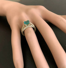 Load image into Gallery viewer, 2.60 Carats Natural Emerald and Diamond 14K Solid Yellow Gold Ring