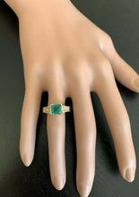 Load image into Gallery viewer, 2.60 Carats Natural Emerald and Diamond 14K Solid Yellow Gold Ring