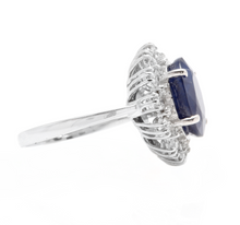 Load image into Gallery viewer, 7.20 Carats Natural Sapphire and Diamond 18K Solid White Gold Ring