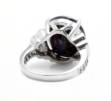 Load image into Gallery viewer, 14.60 Carats Exquisite Natural Blue Sapphire and Diamond 14K Solid White Gold Ring