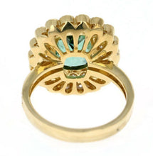 Load image into Gallery viewer, 4.45 Carats Natural Very Nice Looking Green Tourmaline and Diamond 14K Solid Yellow Gold Ring