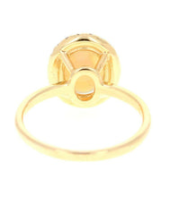 Load image into Gallery viewer, 1.75 Carats Natural Impressive Ethiopian Opal and Diamond 14K Solid Yellow Gold Ring