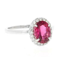 Load image into Gallery viewer, 2.25 Carats Natural Very Nice Looking Tourmaline and Diamond 14K Solid White Gold Ring