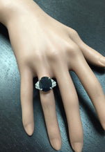 Load image into Gallery viewer, 10.70 Carats Exquisite Natural Blue Sapphire and Diamond 14K Solid White Gold Ring