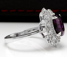 Load image into Gallery viewer, 3.60 Carats Natural Amethyst and Diamond 14K Solid White Gold Ring