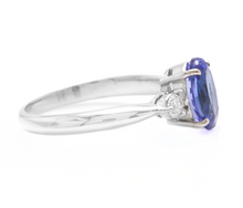 Load image into Gallery viewer, 1.86 Carats Natural Very Nice Looking Tanzanite and Diamond 14K Solid White Gold Ring