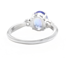 Load image into Gallery viewer, 1.86 Carats Natural Very Nice Looking Tanzanite and Diamond 14K Solid White Gold Ring
