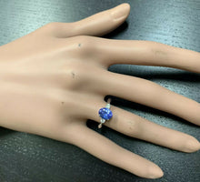 Load image into Gallery viewer, 1.86 Carats Natural Very Nice Looking Tanzanite and Diamond 14K Solid White Gold Ring