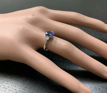 Load image into Gallery viewer, 1.86 Carats Natural Very Nice Looking Tanzanite and Diamond 14K Solid White Gold Ring