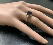 Load image into Gallery viewer, 5.24 Carats Natural Impressive Amethyst and Diamond 14K Yellow Gold Ring