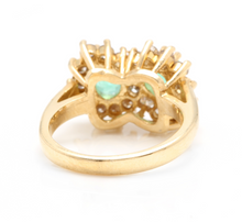 Load image into Gallery viewer, 2.70 Carats Natural Emerald and Diamond 14K Solid White Gold Ring