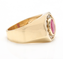 Load image into Gallery viewer, 3.00 Carats Natural Ruby and Diamond 14K Solid Yellow Gold Men's Ring